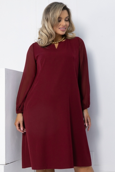 Платье Яркое пламя (бордовое) П12618-25