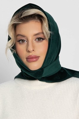 Косынка с завязками Велюр (зеленая) КЗВ12-23М