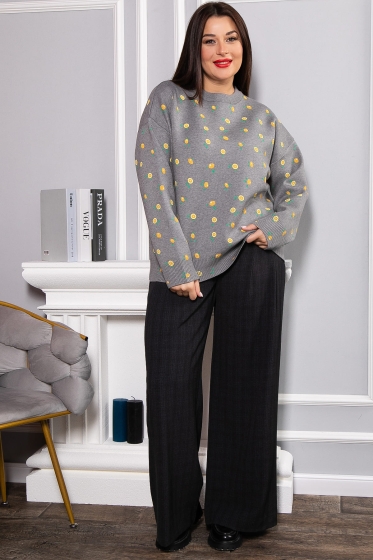 Свитер оверсайз Анита (серый) Б14759-1М