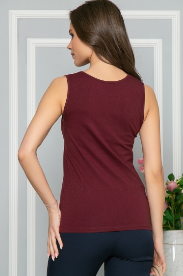 Майка с кружевом (бордо) Б5104