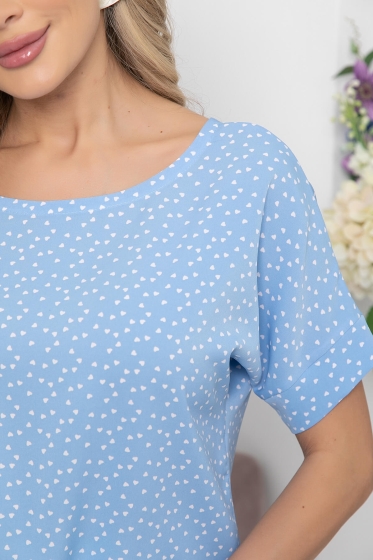 Блуза "Покоряя сердца" (голубая) Б6034