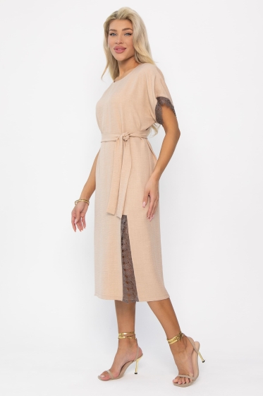Платье Цветные кружева (бежевое) П13657-18М