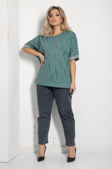 Блуза Симона НЬЮ (олива) Б12590-20