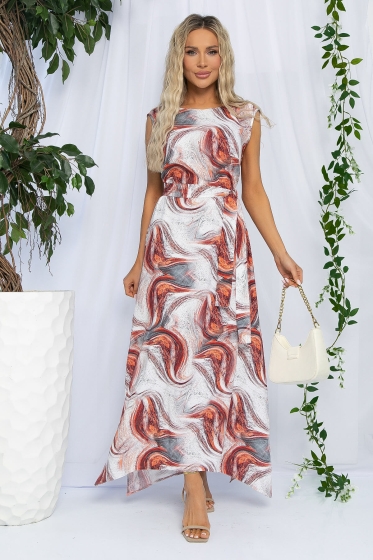 Платье Иниша (бело-бордовое) П13179-4М