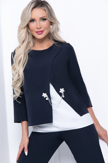 Костюм тройка "Стефания" (блю) К7114