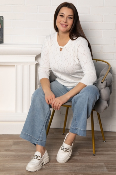 Блуза Нежный узор (молочная) Б14936-18М