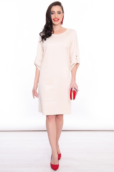 Платье из замши "Малибу" (слоновая кость) П3118