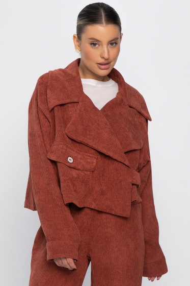 Жакет укороченный Динара (коричневый) Б14327-39М